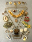 Vintage & Antique Jewelry Lot Art Deco Victorian Paste Rhinestone Bakelite Brass
