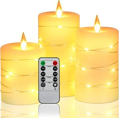 Da by LED Kerzen, mit eingebetteten Lichterketten, 3-LED-Kerzen, mit