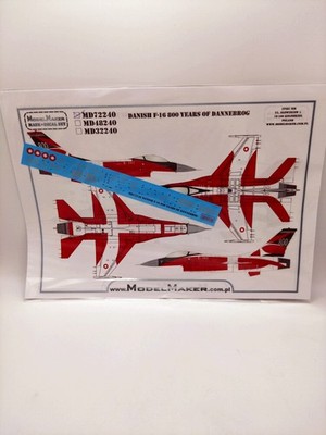 Modellbauer Decals MD72240 1:72 Danish F-16AM Fighting Falcon 800 Years of Danne