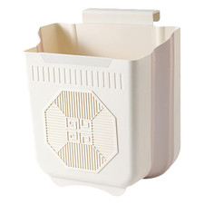 Foldable Hanging Trash Can Kitchen Bathroom Plastic Waste Bin 3.5L