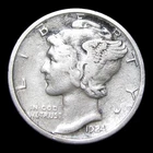 1924-D Mercury Dime Silver ---- Nice Details Cleaned Coin  ---- #KK330