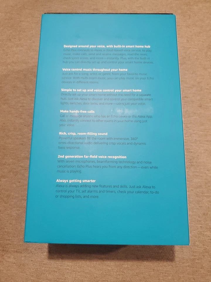 NEW - Amazon Echo Plus (1st Gen.) Smart Speaker (Black) WiFi Bluetooth Alexa - Image 2 of 4