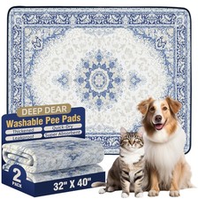 Washable Pee Pads for Dogs 32"x40" 2 Pcs , Reusable Dog Pads Extra Large, Su...