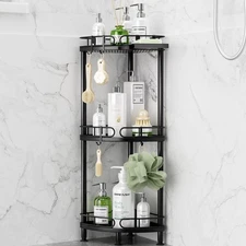 Corner Shower Caddy Standing - 3 Tier Rustproof Metal Shower Organizer Stand ...