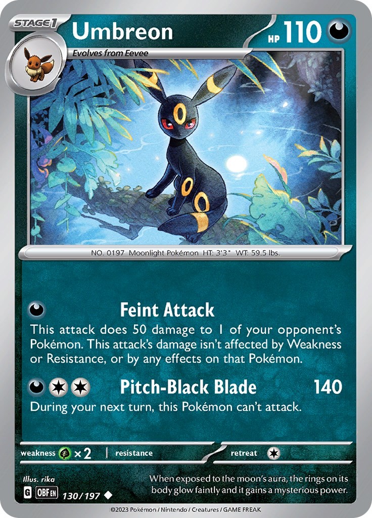 Umbreon - [OBF - 130/197] - NM - Reverse Holofoil - Obsidian Flames - Pokemon