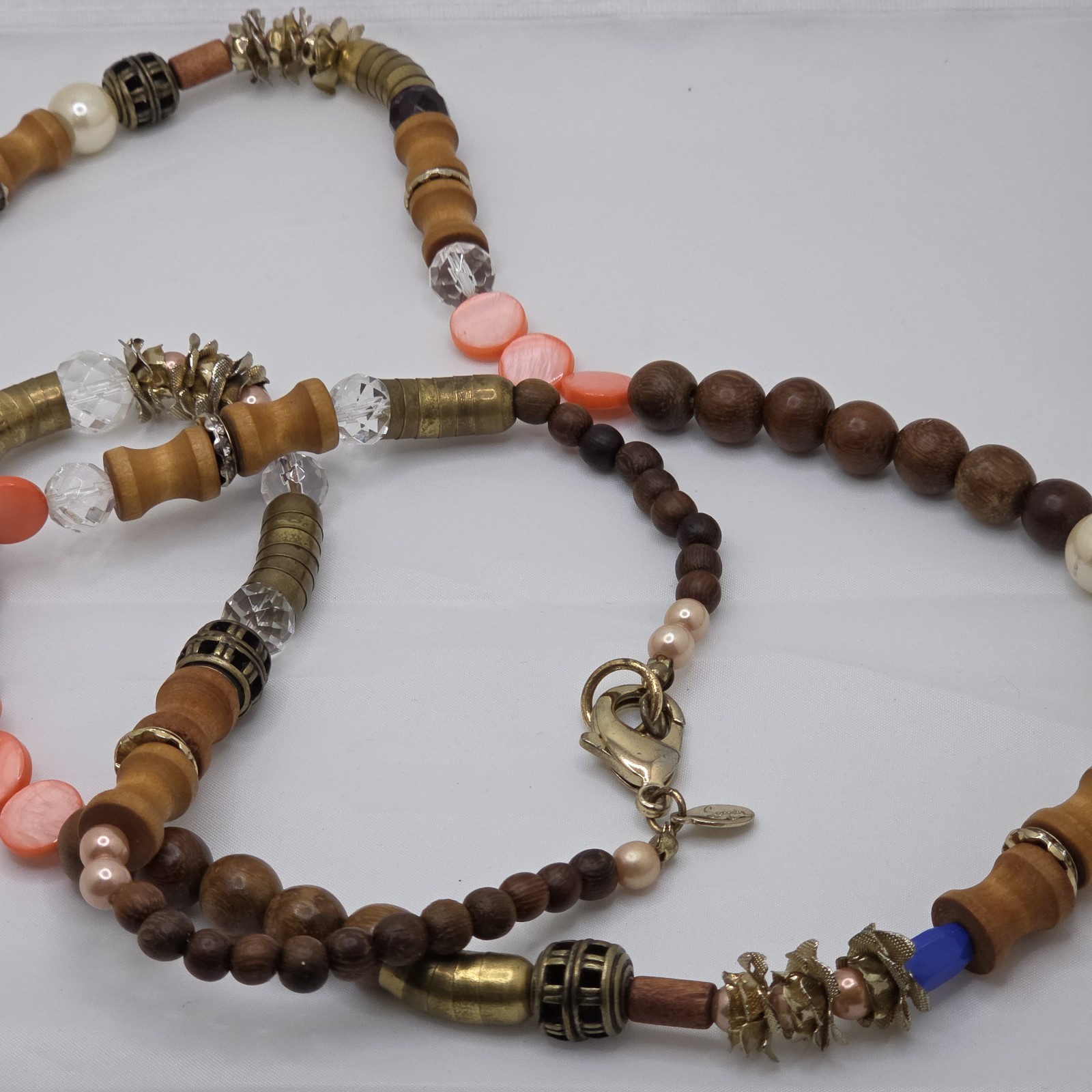 Multicolor Long Necklace Mixed Materials & Goldto… - image 9