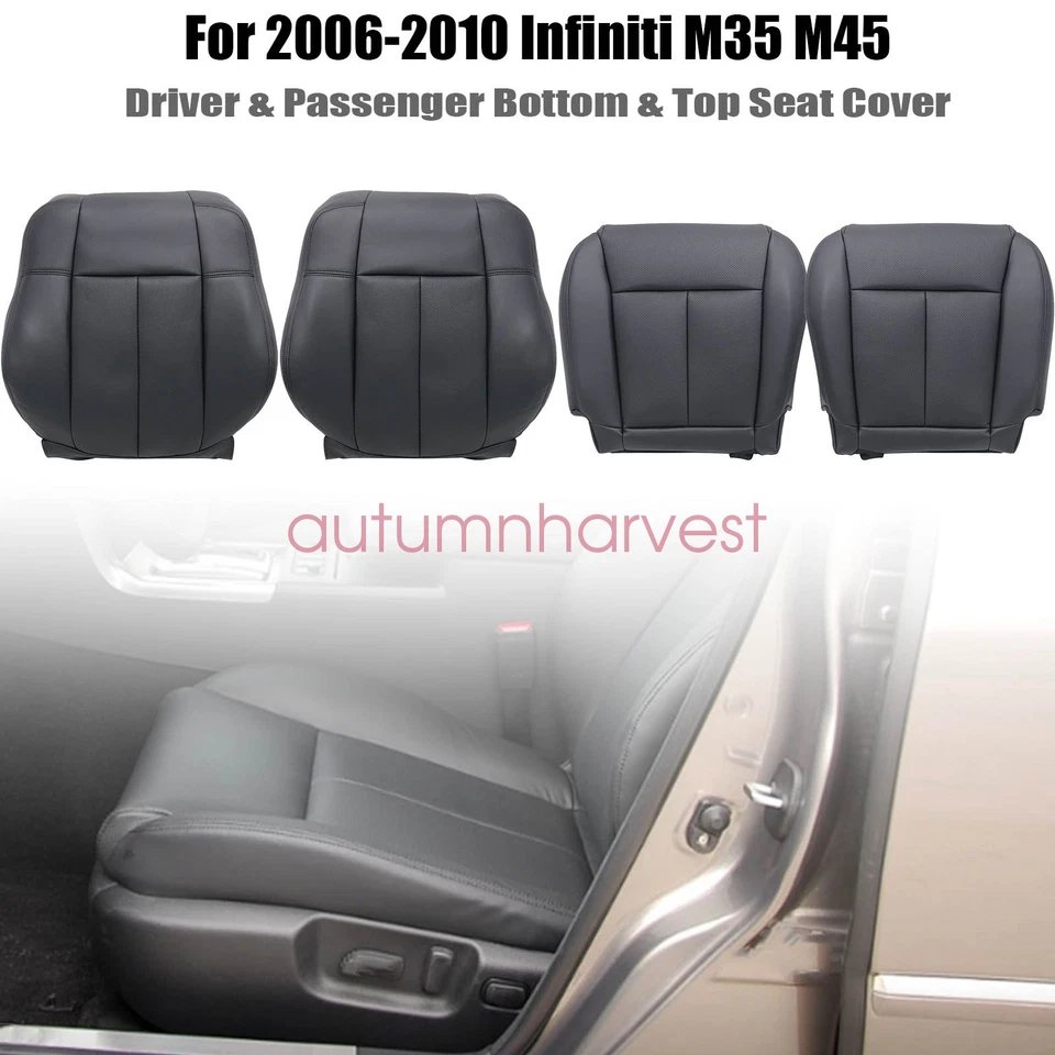 Cubierta de asiento de cuero negra para Infiniti M35 M45 2006-2010 inferior y superior Foto 2 de 4