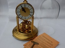 Vintage KERN Brass Anniversary Mantle Clock Dome Torsion Pendulum WORKING ORDER