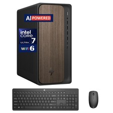 HP OmniDesk Intel Core Ultra 7-265 2.40GHz 16GB 256GB SSD W11P Desktop Dark Wood