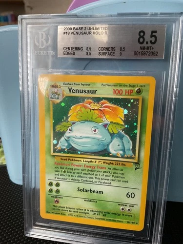Beckett Graded 8.5 TCG Venusaur Base Set 15/102 Holo 1999-2000 Wizards