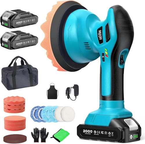Dual Action Car Polisher Buffer Machine Cordless 6" Sander Polishing 2*Battery - product listing photo