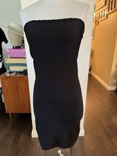Guess Marciano Early 2000s Y2K Bodycon Little Black Dress Ribbed Tube Top Sexy M