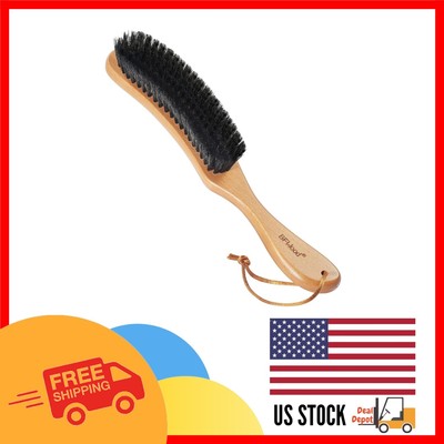 Eco-Friendly Boar Bristle Clothes Brush with Beech Wood Handle for Gentle Care
