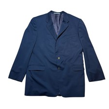 Hickey Freeman Sport Coat Blazer 46 Long - Model HF LTD Worsted Wool - NAVY BLUE
