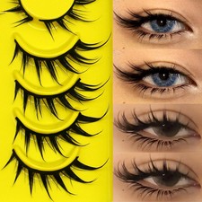 3D Faux Mink Manga Cat Eye Lashes Soft Wispy Winged Elongated Natural Eye Lashes