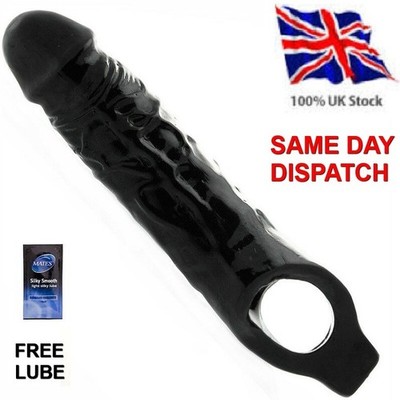 Mega Mighty 11 INCH Reusable Penis Enlarger Extender Sleeve Sheath Ball  Loop