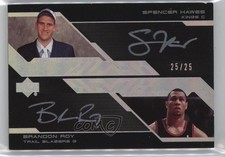 2007-08 Upper Deck UD Black Dual /25 Brandon Roy Spencer Hawes #DAU-HR Auto 1p17