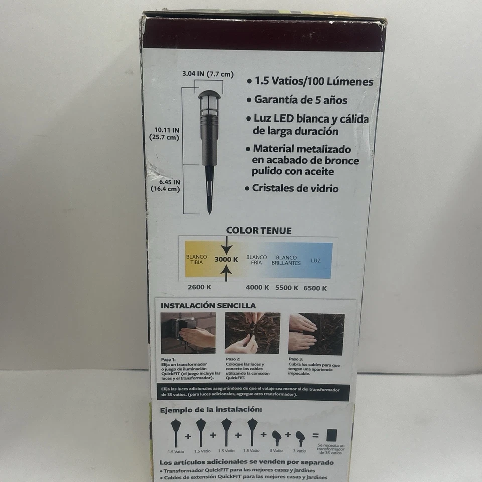 Better Homes & Gardens QuickFIT LED Pathway Lights Prentiss Bronze Set of 3 NOS - Image 3 of 4