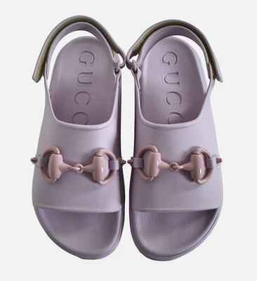 GUCCI Pink HORSEBIT RUBBER Slingback Platform Sandals Women's Shoes EU-37 US7 - Image 1 of 4