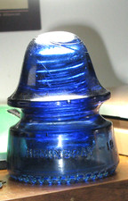 Deep Cobalt Blue Hemingray 19, CD 162 Glass Insulator