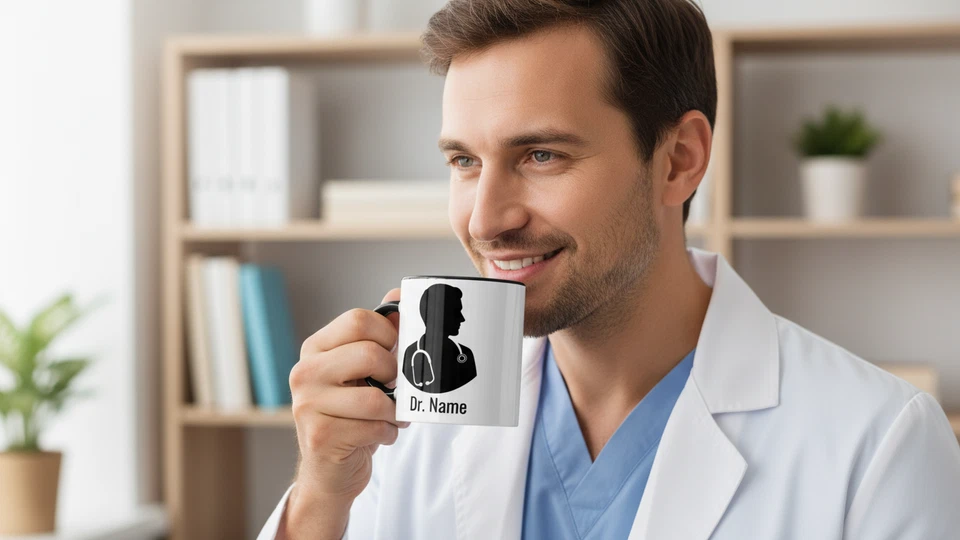 ARZT TASSE PERSONALISIERT – Geschenk Arzt Mann | Dr Titel Geschenk mit Name - Bild 2 von 4