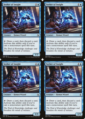 4x MTG 2017 SEEKER OF INSIGHT - WIZARD CREATURE - MAGIC CARD x4 copies