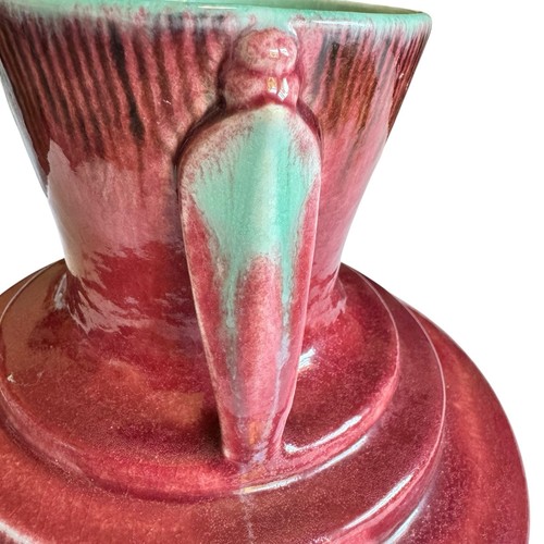 Roseville Orian Red 1935 Vintage Art Deco Pottery Ceramic Vase 737-7 Orion - Picture 12 of 18