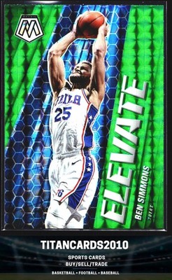 Ben Simmons 2020-21 Panini Mosaic Elevate Green Prizm Philadelphia 76ers #22