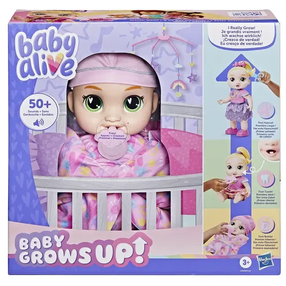 Poupée BabyAlive Bébé grandit interactive qui parle et grandit de 30 à 37 cm avec 50 sons