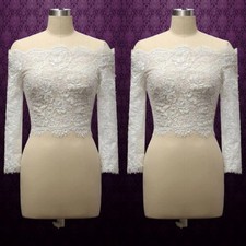 Lace Wedding Jacket for Bride Off Shoulder Bolero White Ivory Bridal Jackets