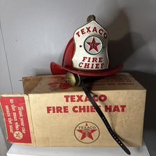 Vintage Texaco, Toy Fire Chief Hat/Helmet With Original Box, Park Plastics....