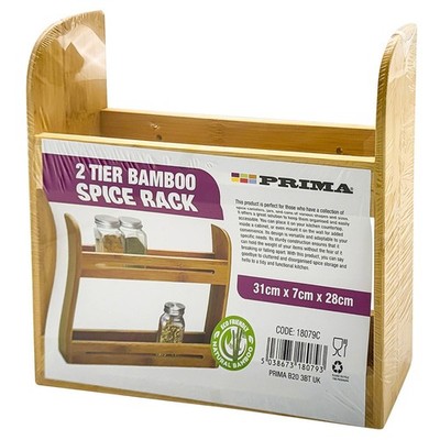 2 Ebenen Bambus Holz Gewürze Gläser Regal Regal Kräuter Halter Ständer Küche Aufbewahrung