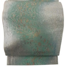 JAPANESE KIMONO BELT FUKURO OBI LIGHT GREEN ROKUTSU-GARA PURE SILK DD10423