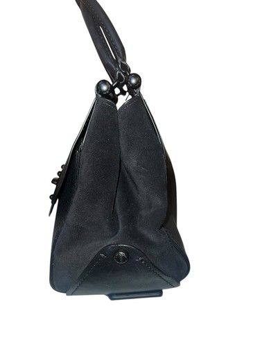COACH Mixed Leather Black Drifter Top Handle Suede Pebble-No Shoulder Strap - Picture 2 of 11