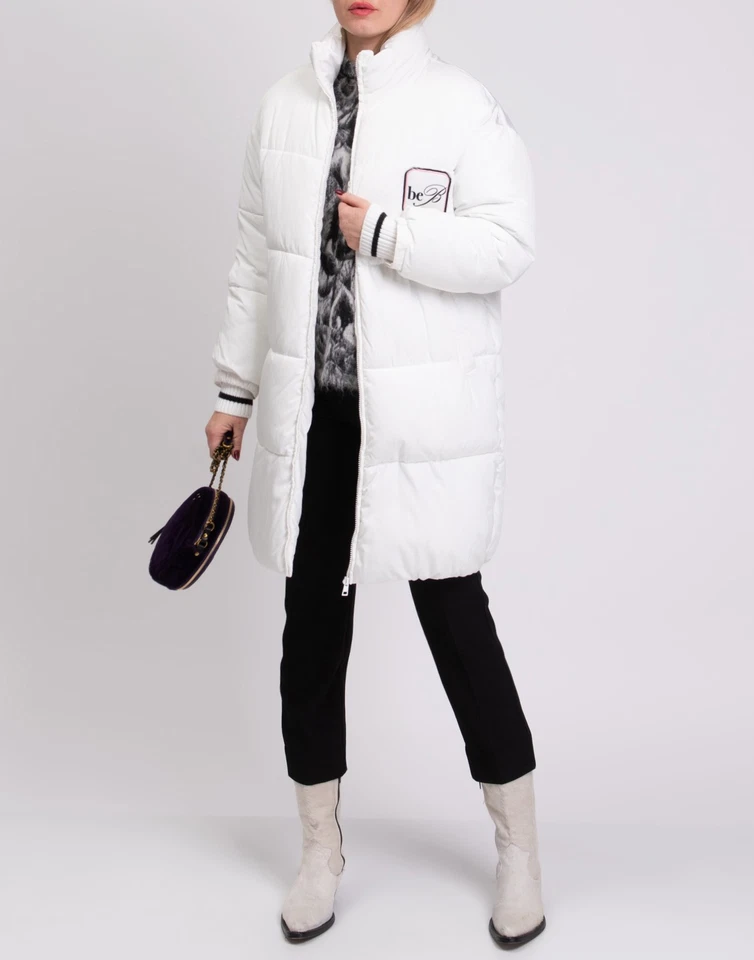 RRP €482 BE BLUMARINE Puffer Jacket IT44 US8 UK12 L Embroidered Logo High Neck - Image 3 of 4