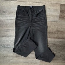 J.Crew High Rise Vintage Straight Charcoal Black Jeans Button Fly Re-Imagined