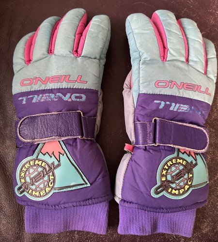 O’NEILL Men’s Skiing Gloves Vintage 1980 Extreme Impact Neon Leather 9 Large - Picture 4 of 13
