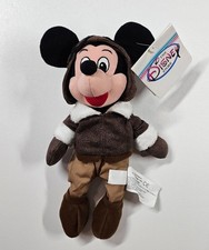 Vintage Disney Store Pilot Mickey Mouse Mini Bean Bag Beanie 9" w/ Hang Tag
