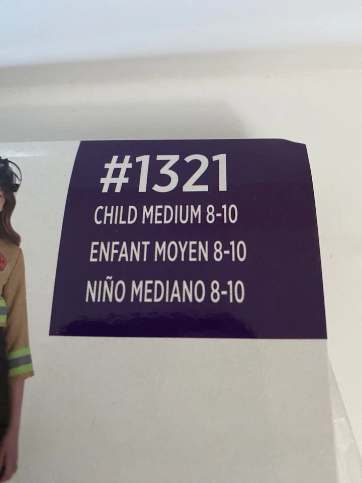 Disfraz de bombero vestido y chaqueta niñas niño mediano 8-10 disfraz de Halloween NUEVO Foto 4 de 4