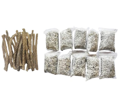 EGREEN 10 Magnesium Shaving Bags + 20 Wax Ropes Fire Starter Kit Camping Hiking Outdoor