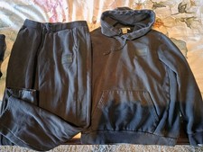 PUMA Hoodie Jogger Pants Set Med M Mens Black Essentials