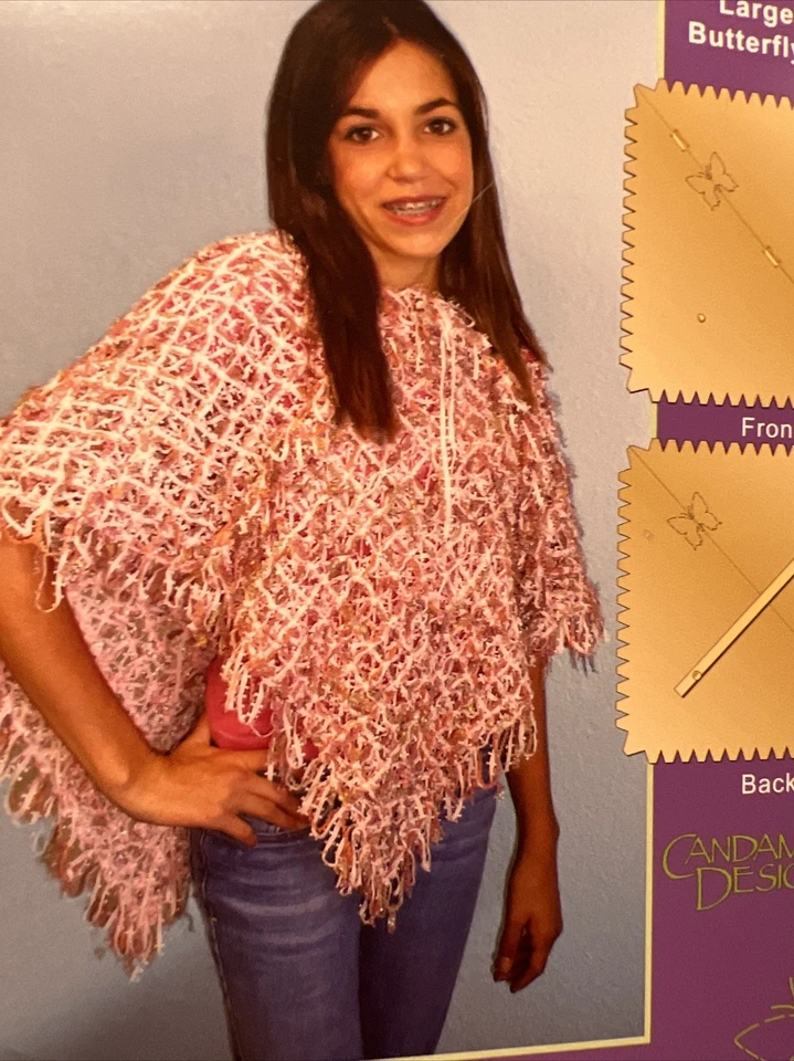 Lion Brand Yarns The Butterfly Loom Pattern Booklet Pink Perfection Poncho - Image 2 of 4