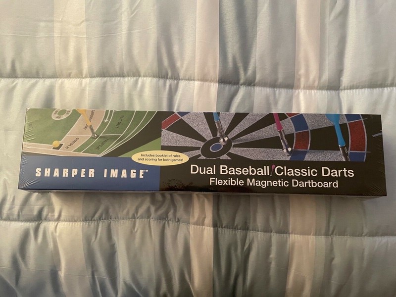 brand new rare sharper image magnetic dartboard with dual baseball and classic