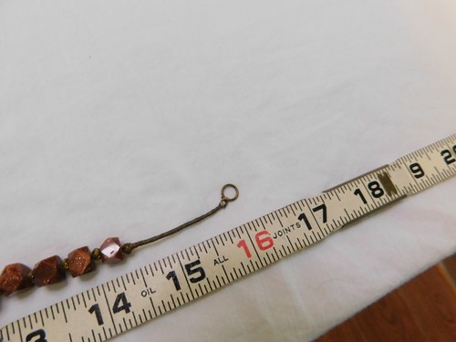 Natural Goldstone Necklace and Bracelet Vintage Set Handcrafted - Picture 9 of 12