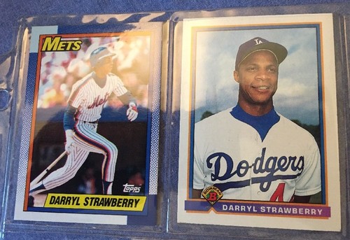 1992 Darryl Strawberry Leaf Fleer cubierta superior Topps lote postal Dodgers Mets - Imagen 4 de 9