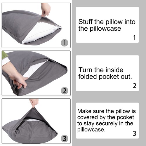 Bonita funda de almohada de cuerpo suave de colores ricos paquete de 2 20 x 54 pulgadas - Imagen 4 de 29