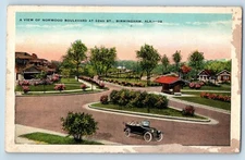 Birmingham Alabama AL Postcard View Norwood Boulevard 32nd Street 1920 Vintage