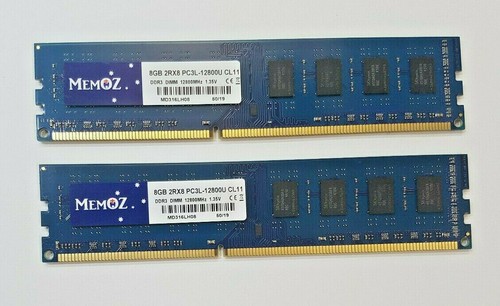Memoz 16GB DDR3 2x 8GB Desktop RAM 1600MHz PC3L 12800U DIMM Memoz 5 Years Wnty - Picture 6 of 9