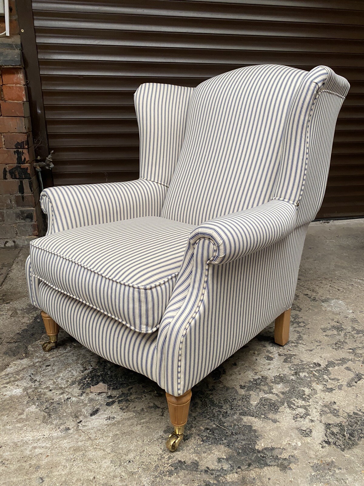 laura ashley armchair -Southwold Chair - Blue Ticking Stripe | eBay UK