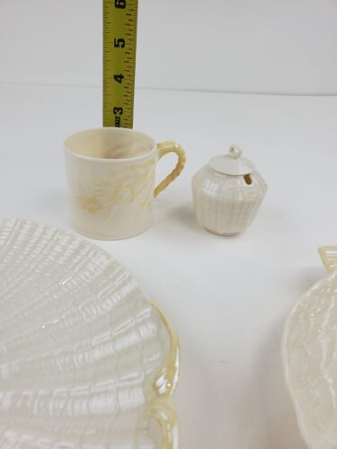 Belleek Ireland Teller, Tasse und Zucker gelb 1965-1980+ - Bild 4 von 12